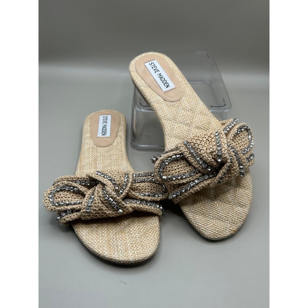 Steve Madden Misha Womens Boho Sandals Beach Rhinestone Size 7.5M